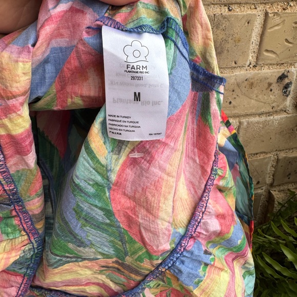 Farm Rio Bananamix Tiered Cotton Midi Dress Size M - Picture 9 of 9